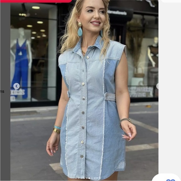 PATCHWORK Z1975 DENIM MINI DRESS - Picture 4 of 16